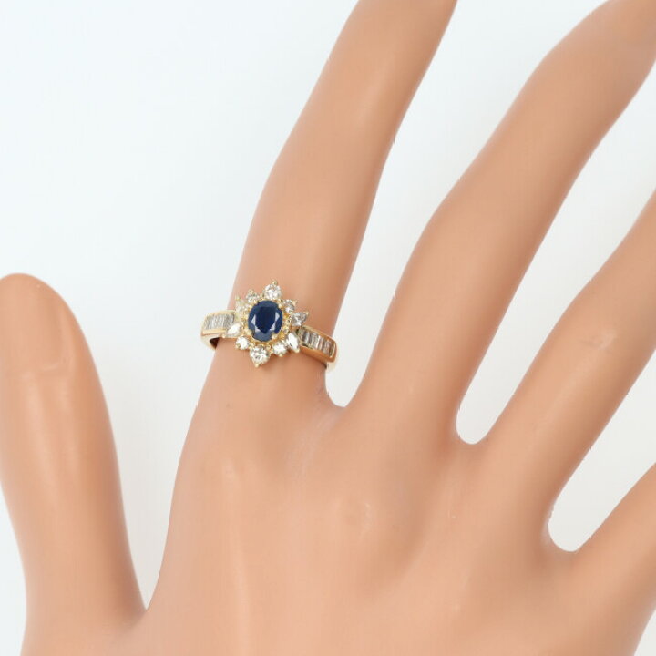 楽天市場】K18YG サファイア・ダイヤ付リング D0.80ct S0.63ct 約4.4g 
