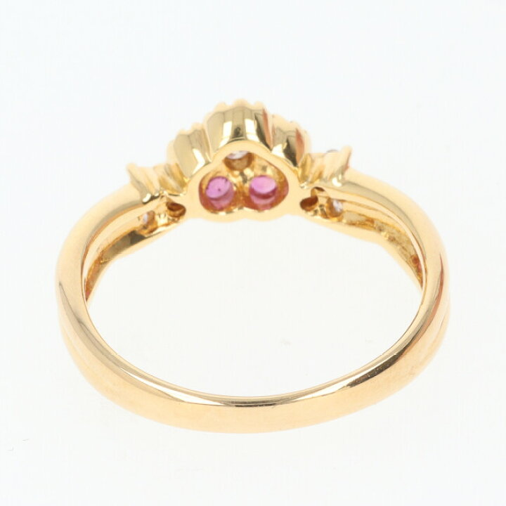 10号 ダイヤモンド・ピンクダイヤモンド 計0.13ct リング・指輪 K18WG 