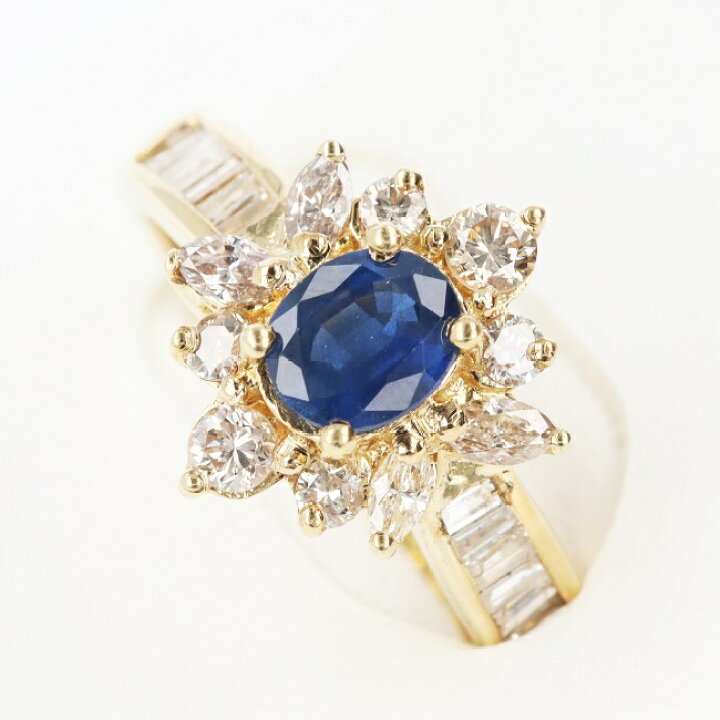 楽天市場】K18YG サファイア・ダイヤ付リング D0.80ct S0.63ct 約4.4g 