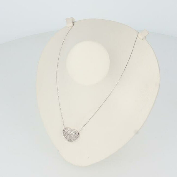 楽天市場】K18WG ダイヤモンドハートネックレス D1.00ct 約45cm/5.1g 