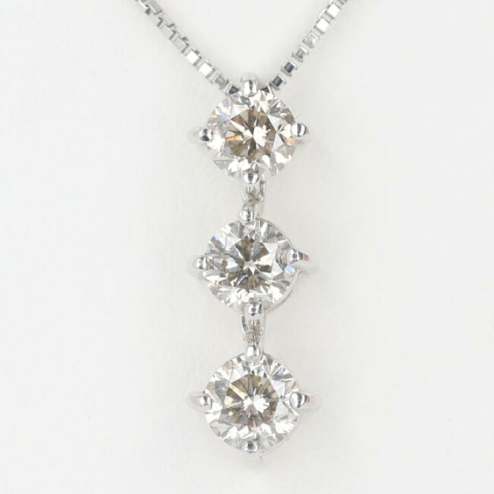 楽天市場】K18WG ダイヤモンドネックレス D1.00ct 約40cm/約3.3g 
