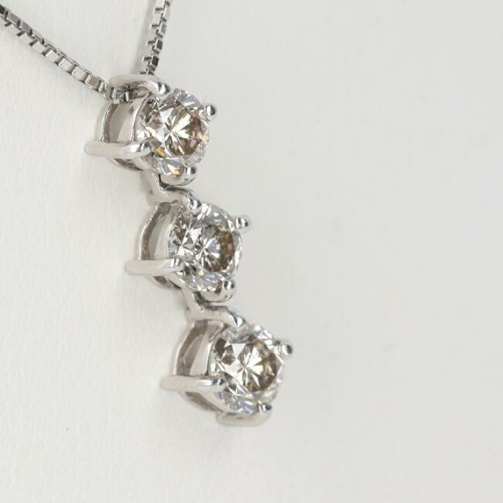 楽天市場】K18WG ダイヤモンドネックレス D1.00ct 約40cm/約3.3g 