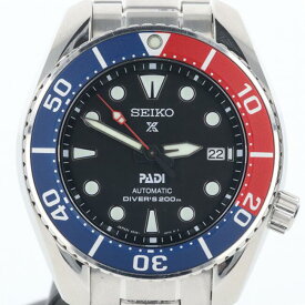 セイコー【SEIKO】SBDC121 6R35-00R0 プロスペックス ダイバースキューバ PADI ブラック文字盤 ステンレス 自動巻き/オートマ ブルー×レッド(ベゼル) メンズ/男性 ギフト プレゼント【中古】h土浦