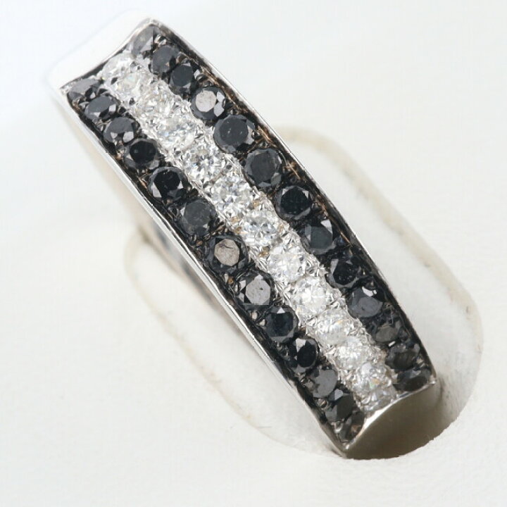 楽天市場】□K18WG ブラックダイヤモンドリング D0.65ct 約13号/約3.2g 