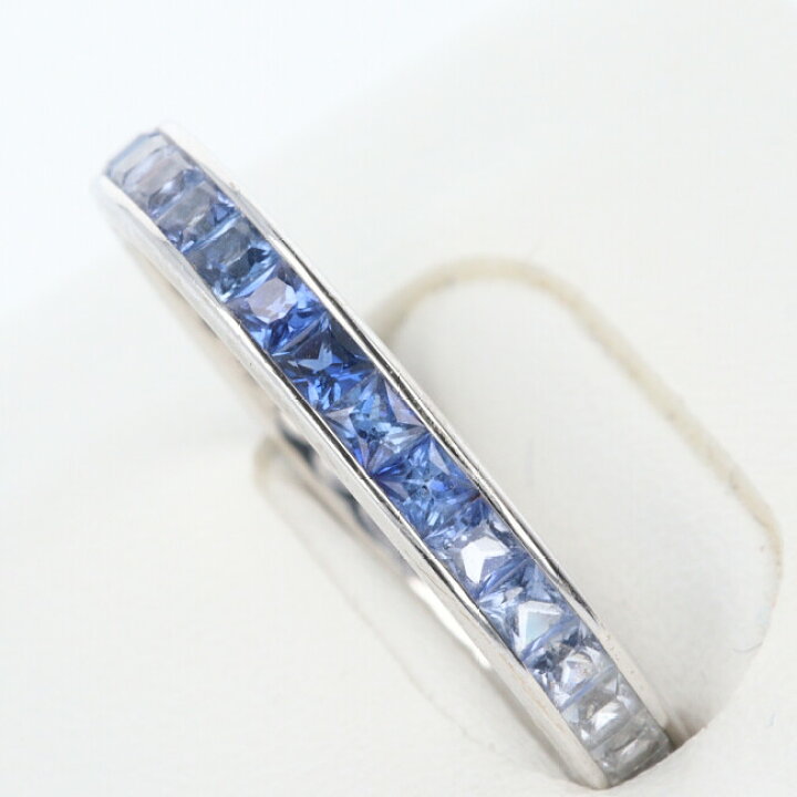 楽天市場】K18WG サファイア付フルエタニティリング S1.85ct 約2.4g/約  