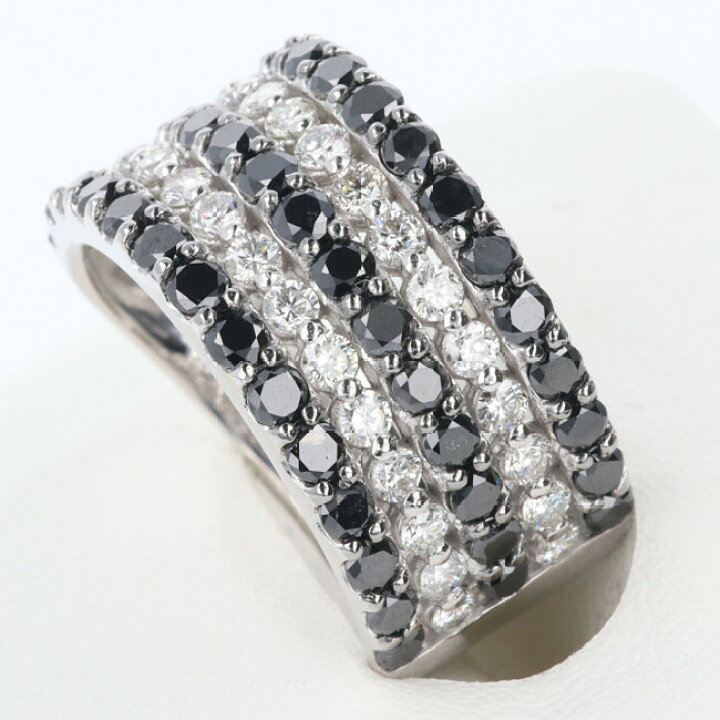 楽天市場】□K18WG ブラックダイヤモンドリング D0.72ct BD1.47ct 約11 