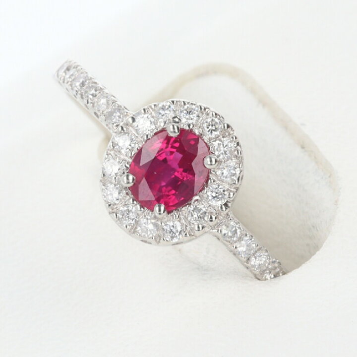 楽天市場】□PT900 ルビー・ダイヤモンド付リング R0.44ct D0.18ct 約 