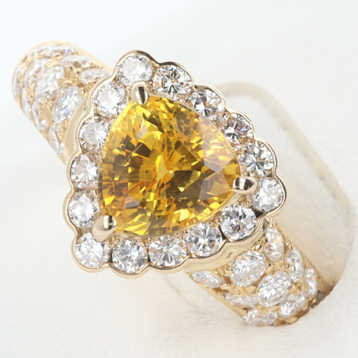 楽天市場】□K18YG サファイア付ダイヤモンドリング S1.86ct D0.87ct 