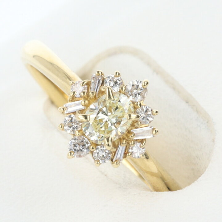 楽天市場】K18YG ダイヤモンド付リング D0.25ct/D0.17ct 約2.7g/約10号 
