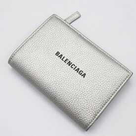 バレンシアガ【BALENCIAGA】694166 15yn3 8160 コンパクトウォレット レザー お財布 シルバーカラー ユニセックス メンズ/男性 レディース/女性 シルバー金具 ギフト プレゼント 贈り物 お祝い【中古】h