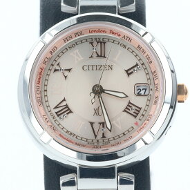 シチズン【CITIZEN】CITIZEN シチズン xC クロスシー ハッピーフライト EC1114-51W エコドライブ電波時計 スーパーチタニウム ギフト プレゼント 贈り物 お祝い ピンク デイト【中古】h