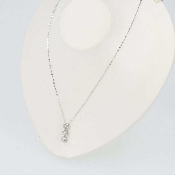 楽天市場】□PT850/K18WG ダイヤモンドネックレス D0.40ct 約40cm/約 