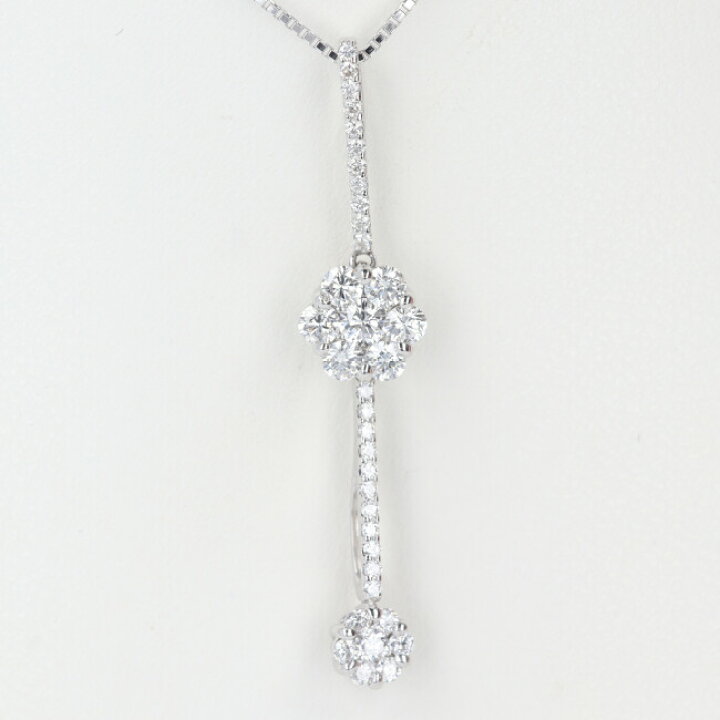 楽天市場】【ソーティング】K18WG ダイヤモンド付ネックレス D0.75ct  
