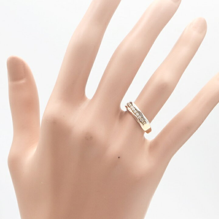 楽天市場】K18YG/PT900 ダイヤモンド付コンビリング D0.18ct 約2.4g/約  