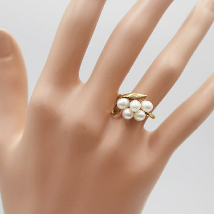楽天市場】ミキモト【MIKIMOTO】K18YG パールリング 約10号/約4.0g 