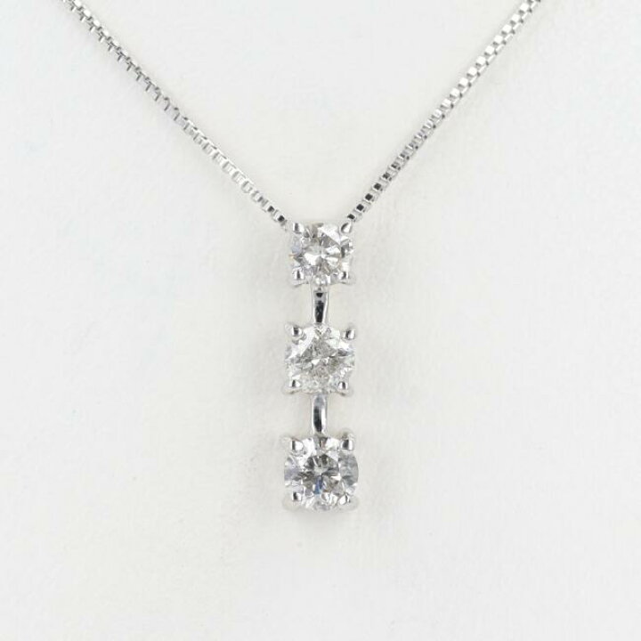 楽天市場】PT900/850 トリロジーダイヤモンドネックレス D0.30ct 約  