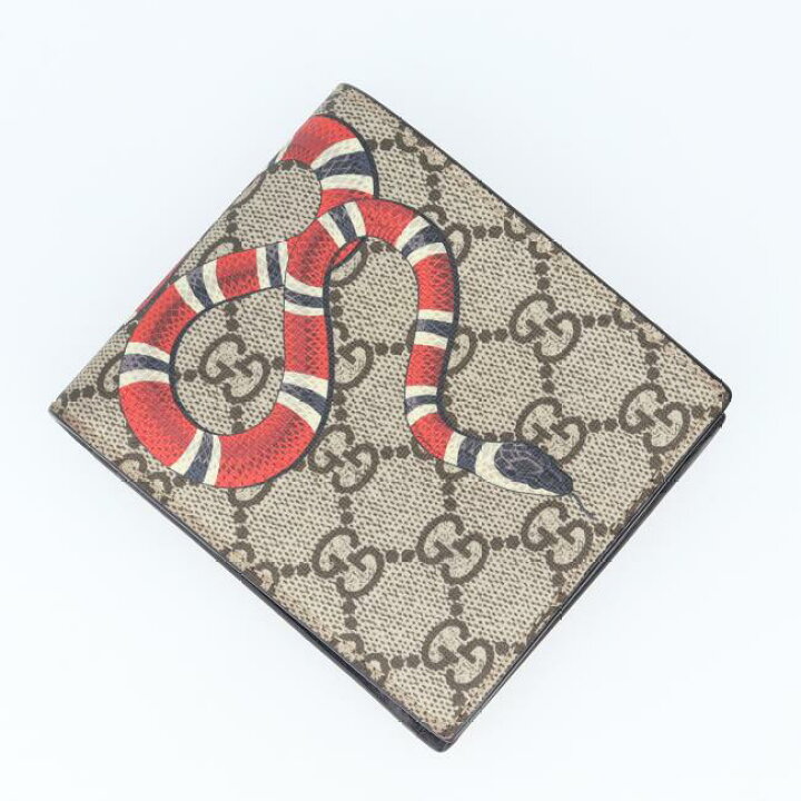 楽天市場】グッチ【GUCCI】451266 二つ折り財布 スネーク プリント GG  