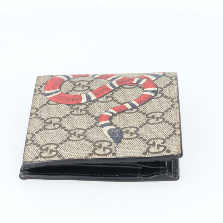 楽天市場】グッチ【GUCCI】451266 二つ折り財布 スネーク プリント GG  