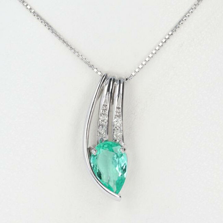 楽天市場】K18WG エメラルド・ダイヤモンド付ネックレス E0.74ct/D0  