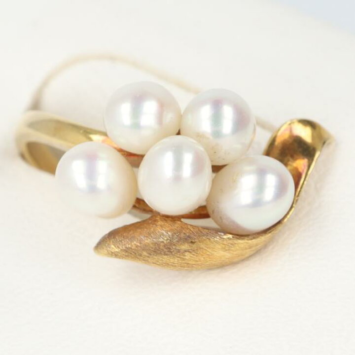 楽天市場】ミキモト【MIKIMOTO】K18YG パールリング 約10号/約4.0g 