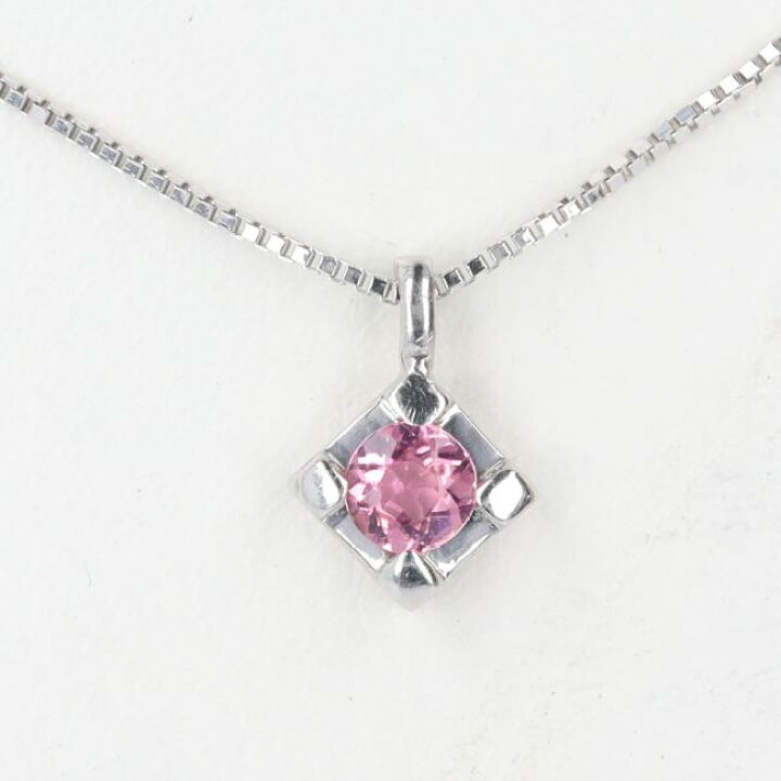 楽天市場】PT900/PT850 ピンクトルマリンネックレス TL0.12ct 約40cm 