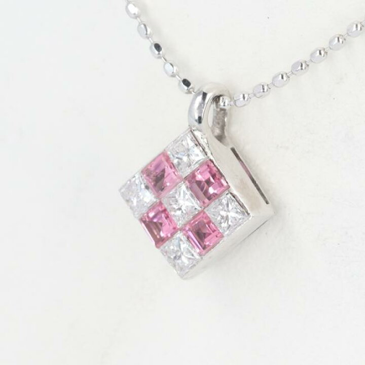 楽天市場】K18WG ピンクサファイア・ダイヤモンドネックレス PS0.18ct 