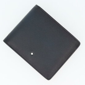 モンブラン【MONTBLANC】サルトリアル Meisterstuck 6cc Leather Wallet /マイスターシュテック 二つ折り財布 6cc ネイビー/紺色 ウォレット ブランド 小物 メンズ/男性 ギフト プレゼント お祝い 【中古】h