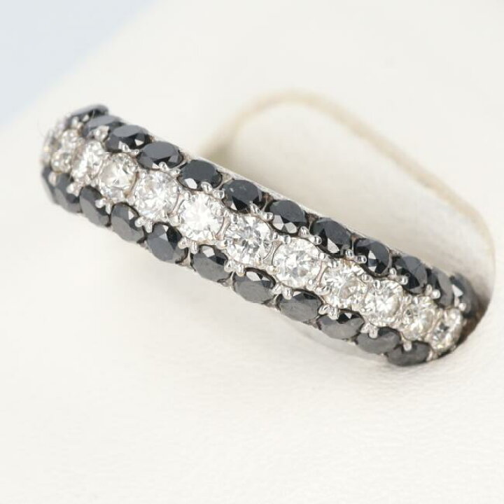 楽天市場】K18WG ブラックダイヤモンドリング D1.00ct/D0.50ct 約11号 