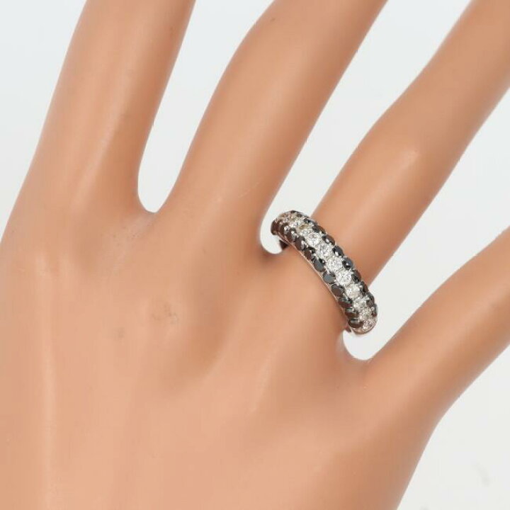 楽天市場】K18WG ブラックダイヤモンドリング D1.00ct/D0.50ct 約11号 