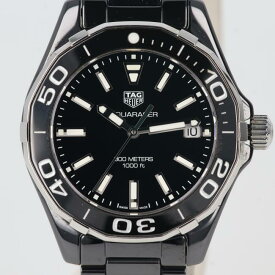 タグホイヤー【TAG HEUER】WAY1390 アクアレーサー デイト ステンレス/SS セラミック ブラック ブラック文字盤 クオーツ 男性/メンズ 300m防水 ギフト プレゼント 贈り物 お祝い【中古】h