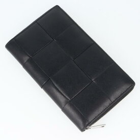 ボッテガヴェネタ【BOTTEGA VENETA】814649VBWD28803 カセット ジップアラウンドウォレット カーフスキン 長財布 ラウンドファスナー ブラック/黒 小銭入れ ブランド 男性/メンズ ギフト プレゼント【中古】h