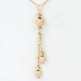 K18YG デザインネックレス 約3.9g/約42.5cm ノーブランドジュエリー イエローゴールド ギフト ボールチェーン プレゼント 贈り物 お祝い【中古】h