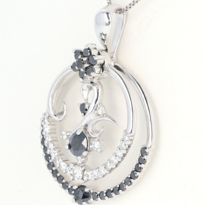 楽天市場】K18WG ブラックダイヤモンドネックレス D1.00ct 約45cm/約 