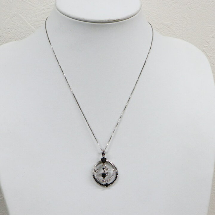 楽天市場】K18WG ブラックダイヤモンドネックレス D1.00ct 約45cm/約 