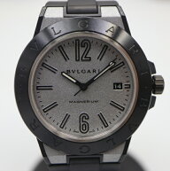 ★値下げ中★ブルガリ【BVLGARI】DG41SMC ディアゴノ デイト ラバーベルト 自動巻き/オートマ シルバー文…