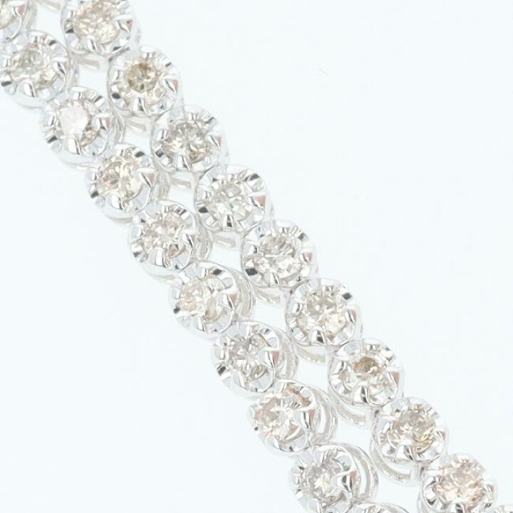 良質3.00ct 天然ダイヤモンド K18WG テニスブレスレット （楽天市場  