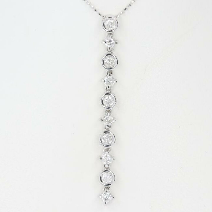 楽天市場】K18WG ダイヤモンドネックレス D1.00ct 約40cm/3.4g 