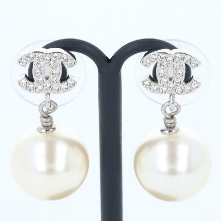 楽天市場】シャネル【CHANEL】 ラインストーンココマークパールピアス 
