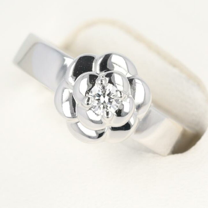 楽天市場】シャネル【CHANEL】K18WG カメリア リング ダイヤモンド 