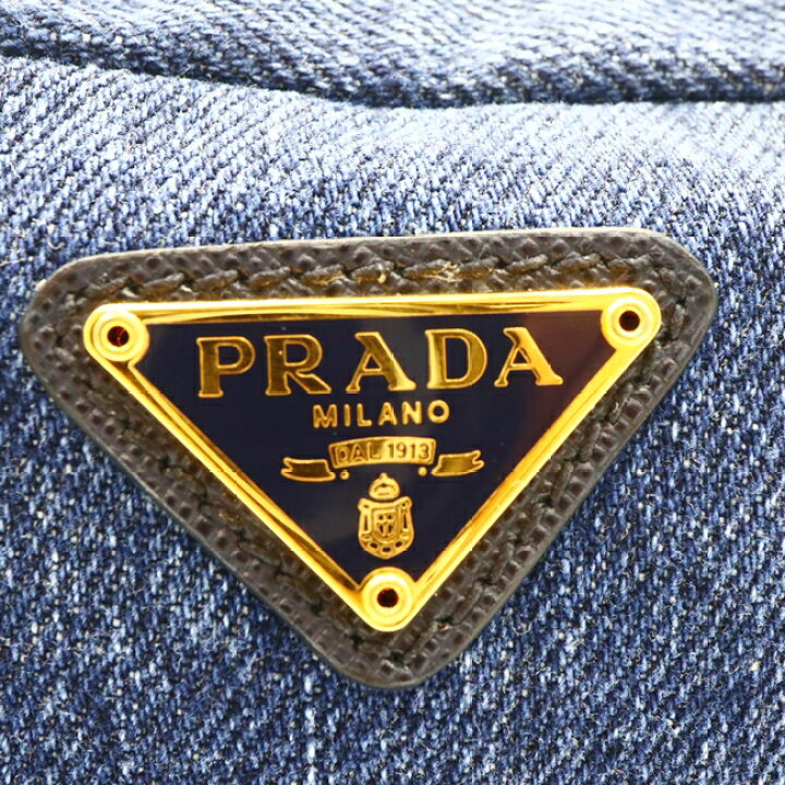 楽天市場】プラダ【PRADA】1NA021 デニムポーチ コスメポーチ ブルー  