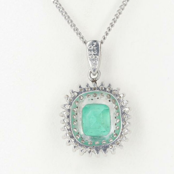 楽天市場】PT900/850 エメラルド・ダイヤモンド付ネックレス E0.99ct 
