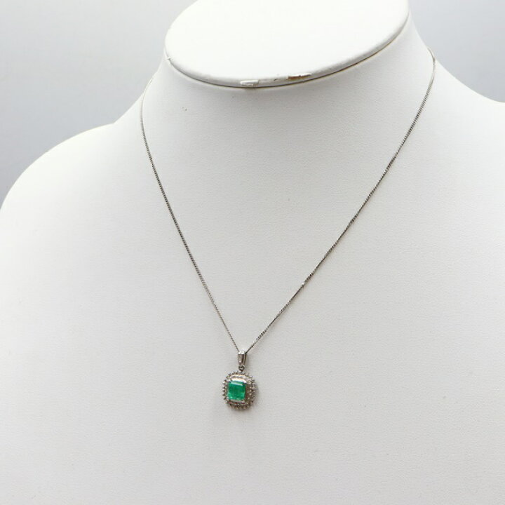 楽天市場】PT900/850 エメラルド・ダイヤモンド付ネックレス E0.99ct 