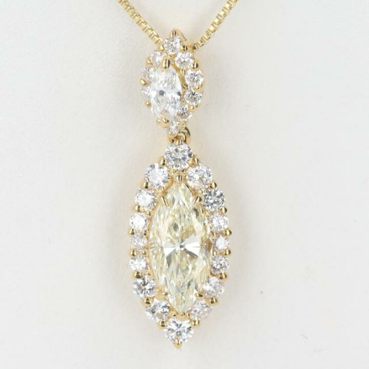 楽天市場】K18 ダイヤモンドデザインネックレス D1.182ct/D0.76ct 約