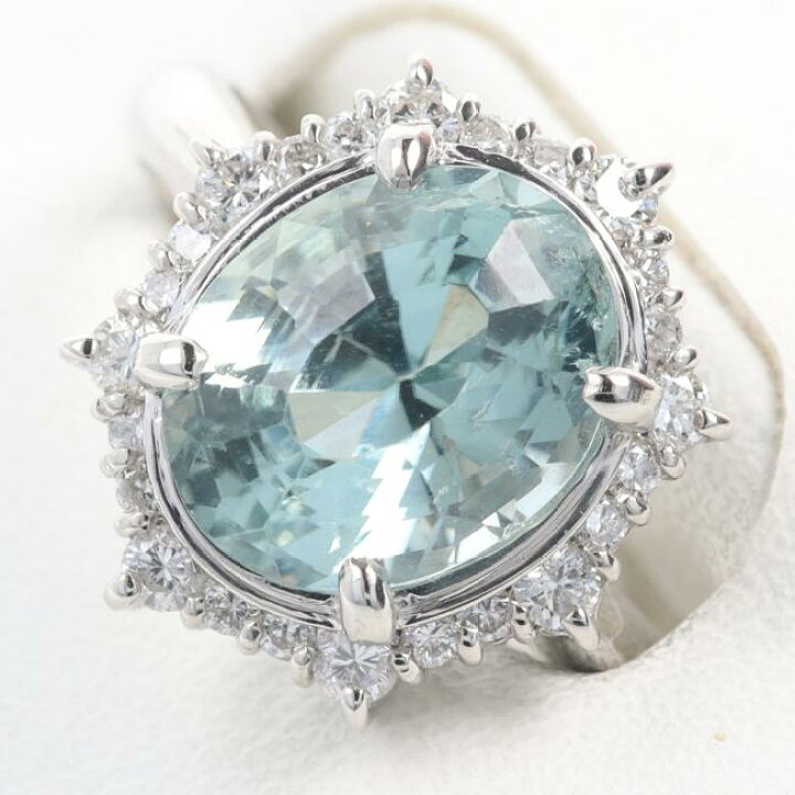 楽天市場】Pt900 ブルートルマリン・ダイヤモンドリング TL3.93ct/D0 