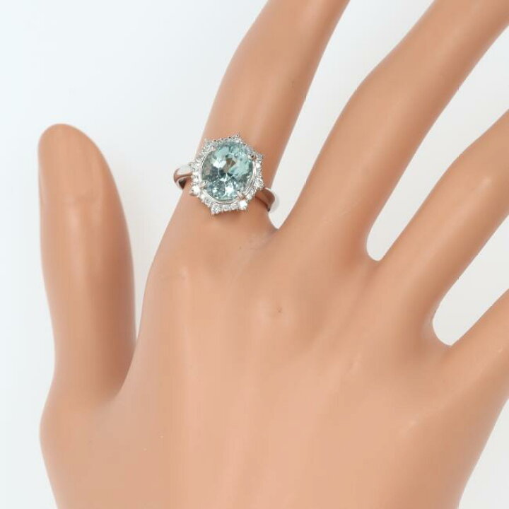楽天市場】Pt900 ブルートルマリン・ダイヤモンドリング TL3.93ct/D0 