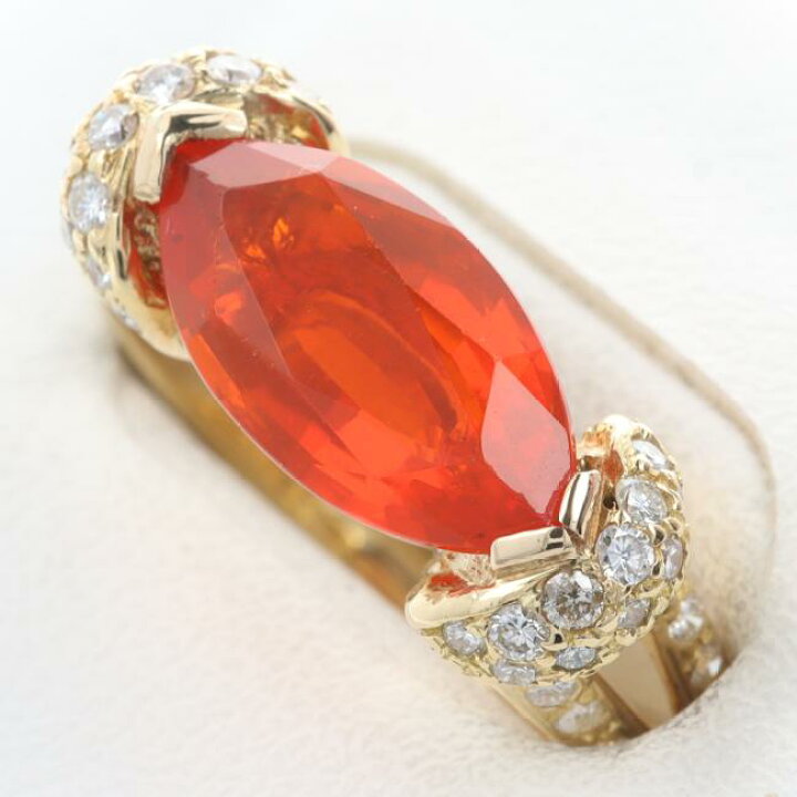 楽天市場】K18YG ダイヤモンド付ファイヤーオパールリング FO1.78ct/D0  