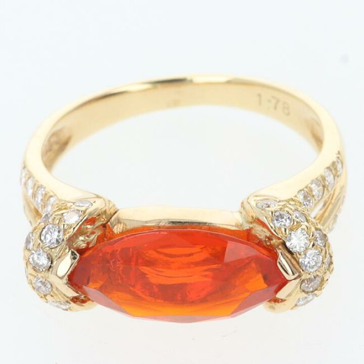 楽天市場】K18YG ダイヤモンド付ファイヤーオパールリング FO1.78ct/D0 