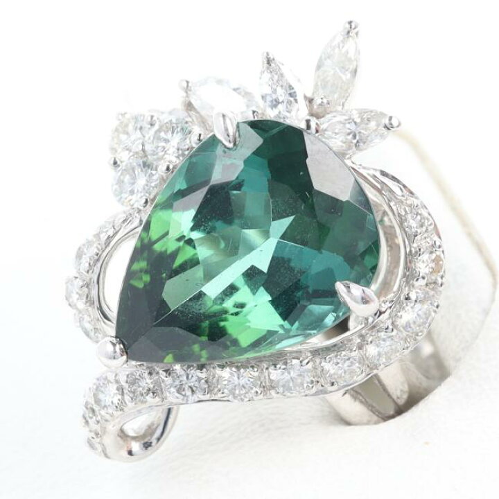 楽天市場】PT900 グリーントルマリン・ダイヤモンド付リング GTL4.78ct  