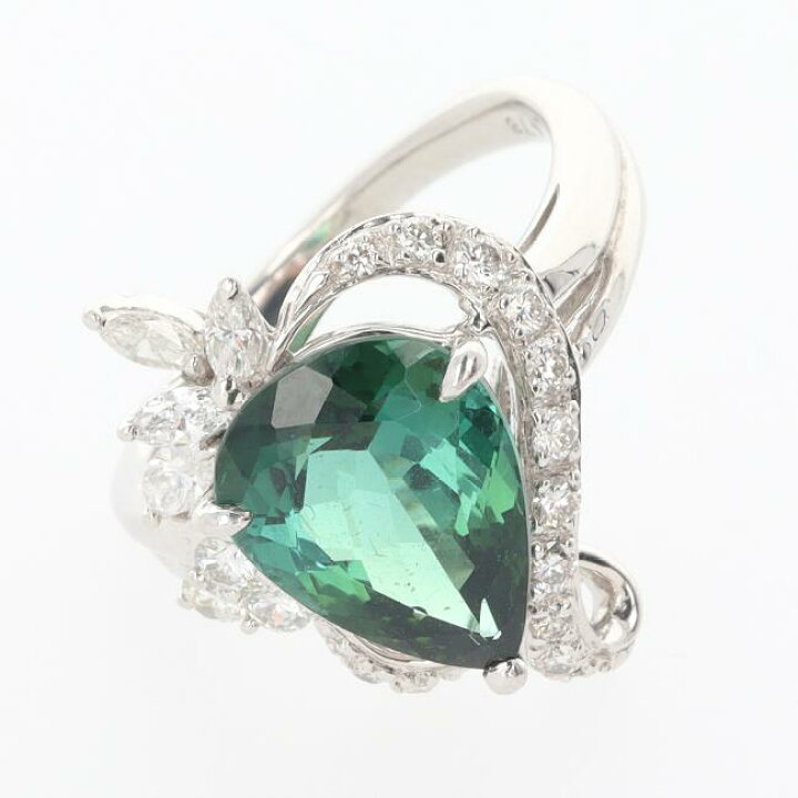 楽天市場】PT900 グリーントルマリン・ダイヤモンド付リング GTL4.78ct