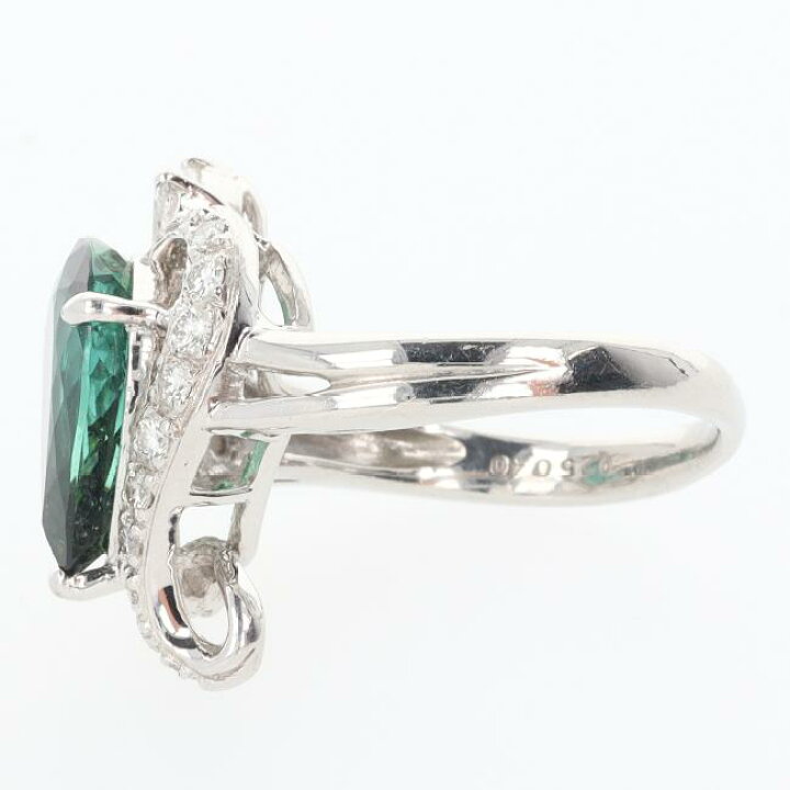 楽天市場】PT900 グリーントルマリン・ダイヤモンド付リング GTL4.78ct